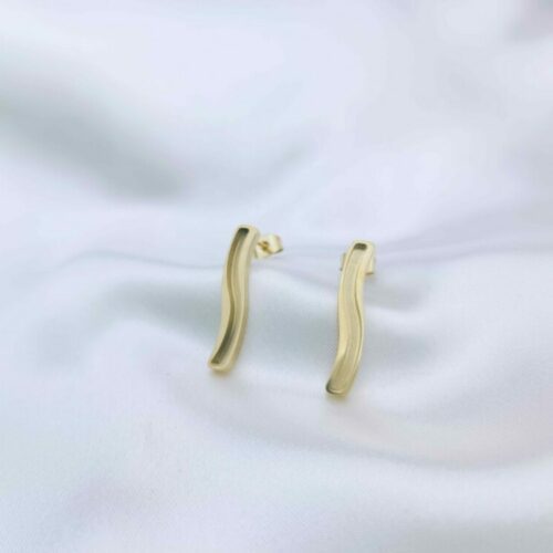 BIJOUX EN BOUTIQUE - Boucles - Rectangle wavy clous